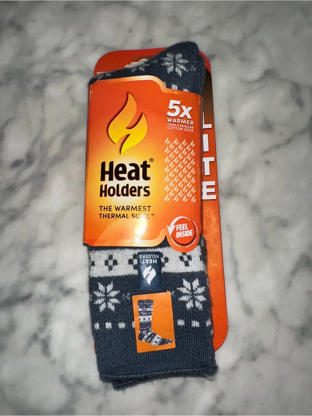 Heat Holders Lite Thermal Socks - Navy with White Accents
